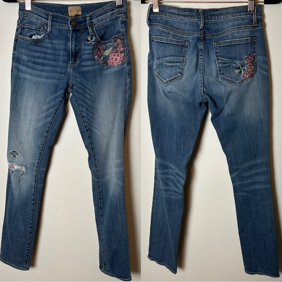 Driftwood Denim Audrey Jeans Floral Embroidered Peacock 26 - Picture 8 of 8
